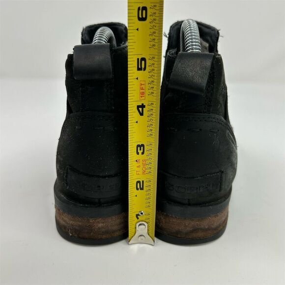 Sorel Women's Emelie Chelsea Black Leather Ankle Boots Size 7 Waterproof - Picture 10 of 13
